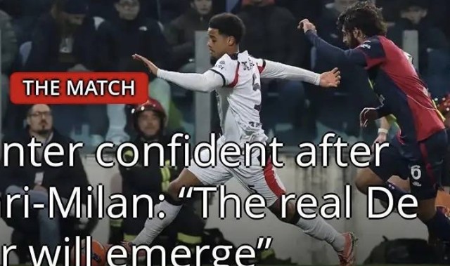 意甲：德温特谈AC米兰1-0战胜卡利亚里时表示，我会一如既往的努力