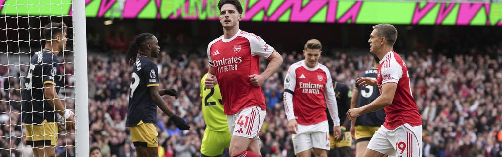 英超-赖斯建功萨卡点射 阿森纳2-0西汉姆迎各赛事4连胜