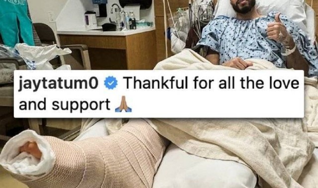 满血归来！塔图姆晒手术照片：感谢所有的爱与支持